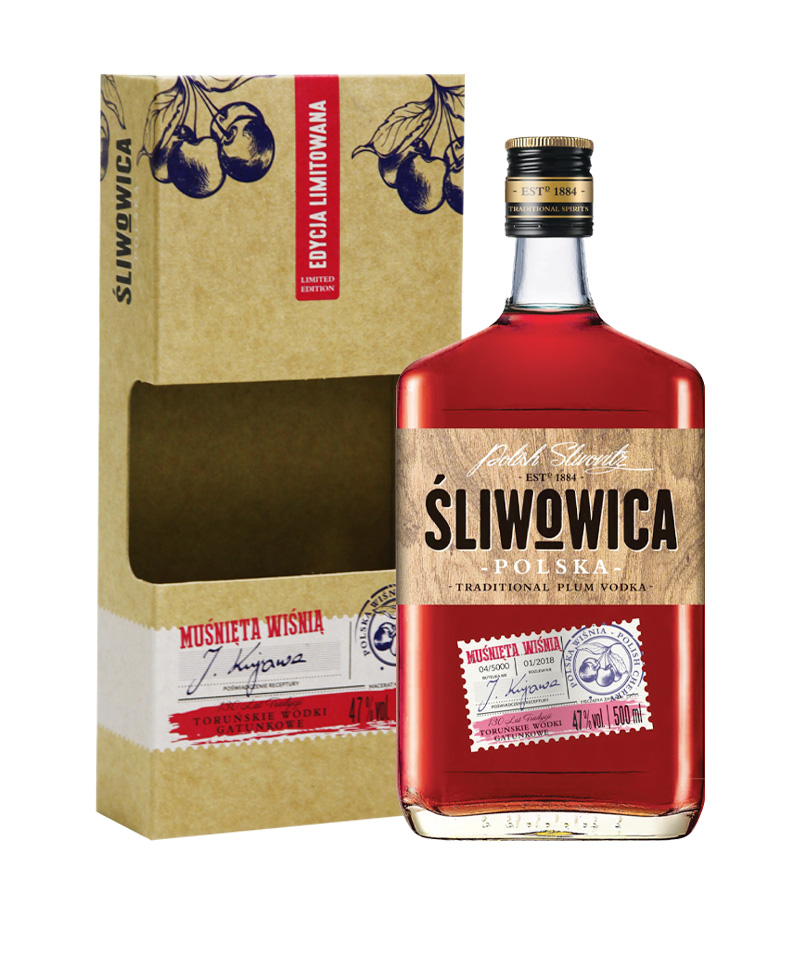 (0,500) SLIWOWICA PLUM VODKA & CHERRY FLAVOR Astucciato/Torunskier Wodki