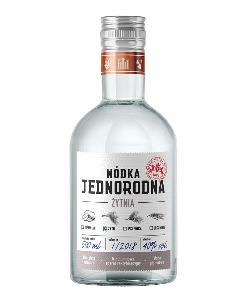 E FC (0,500) Zyto-Avena-Zytnia JEDNORODNA VODKA/Torunskier Wodki