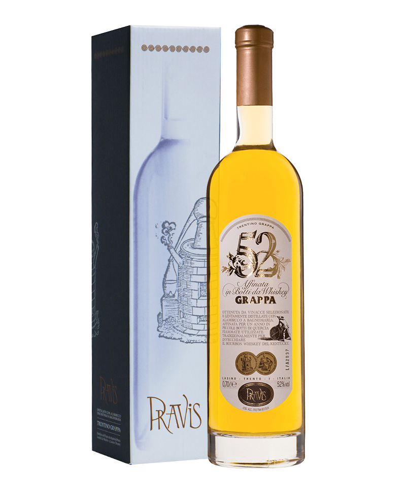 GRAPPA LA 52 Vinacce Uve Rosse Astucciata/Distilleria Pravis